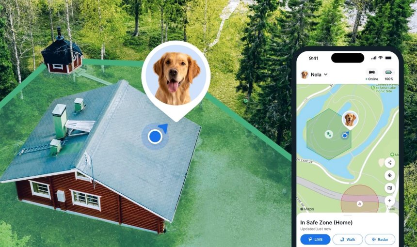 Tractive virtual fence for dogs illustration