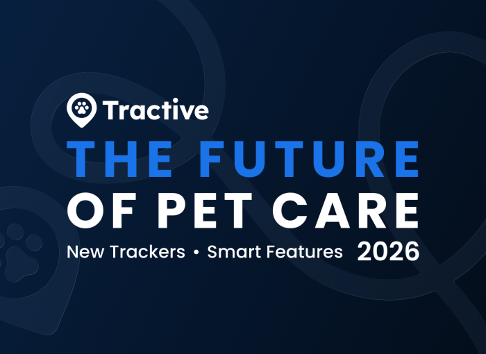 Titelbild für den Start von Tractives neuen DOG 6 XL und CAT 6 Mini Smart Trackern sowie von neuen Gesundheitsfunktionen