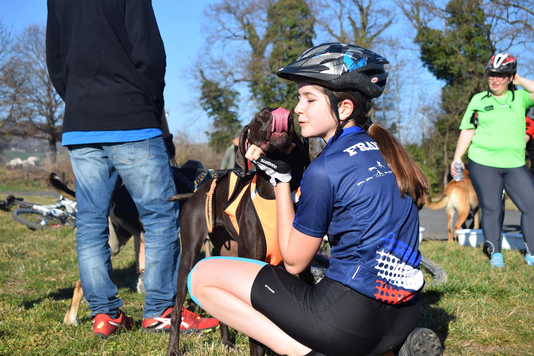 Canicross champion Lea Cottin and her dog Laika