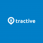 The Tractive logo against a blue background