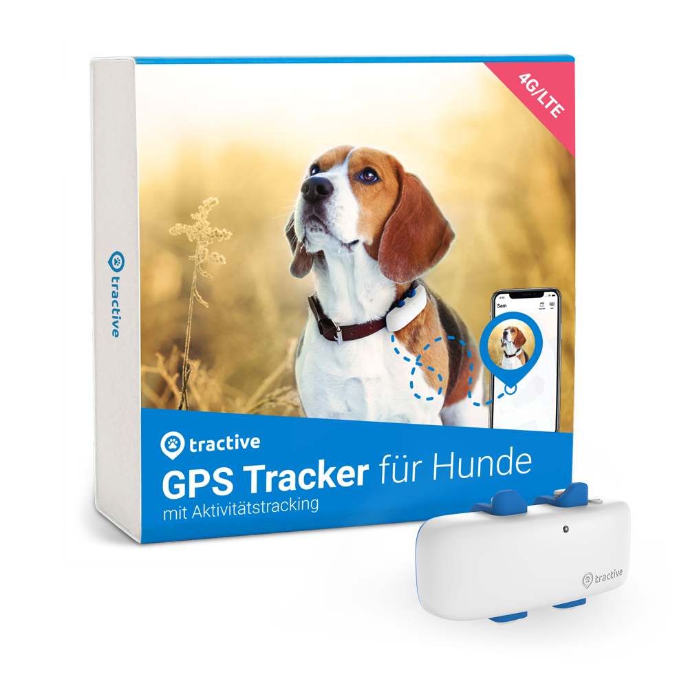 Tractive GPS Tracker für Hunde mit Verpackung