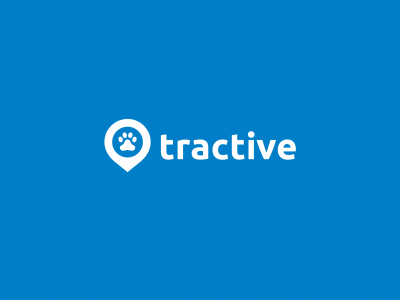 tractive logo on blue background