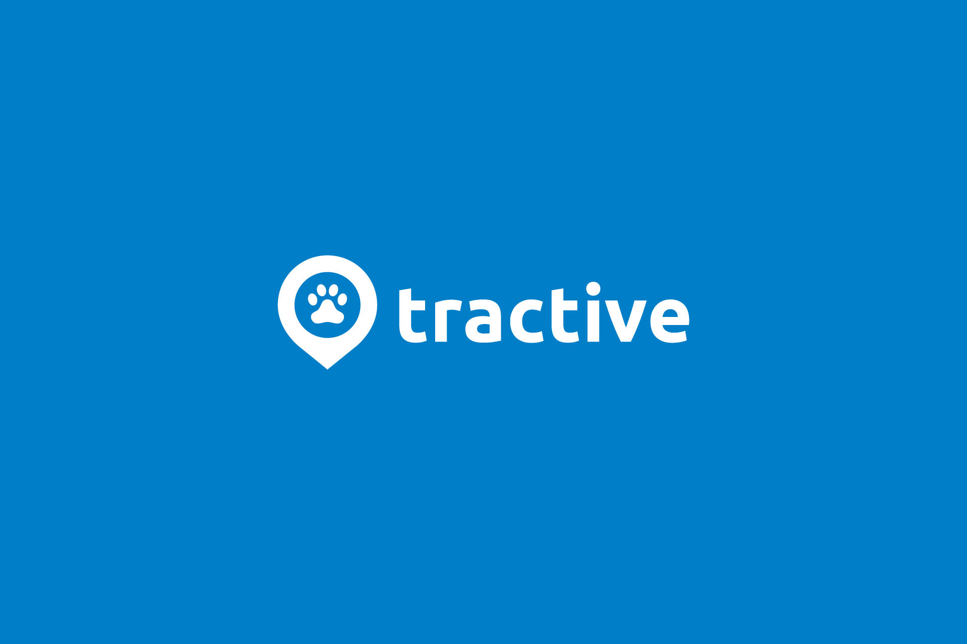 tractive logo on blue background