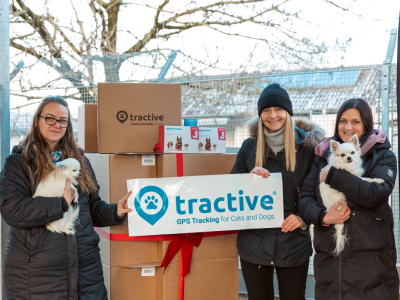 Tractive spendet 500 kg Hundefutter an Tierheim Linz