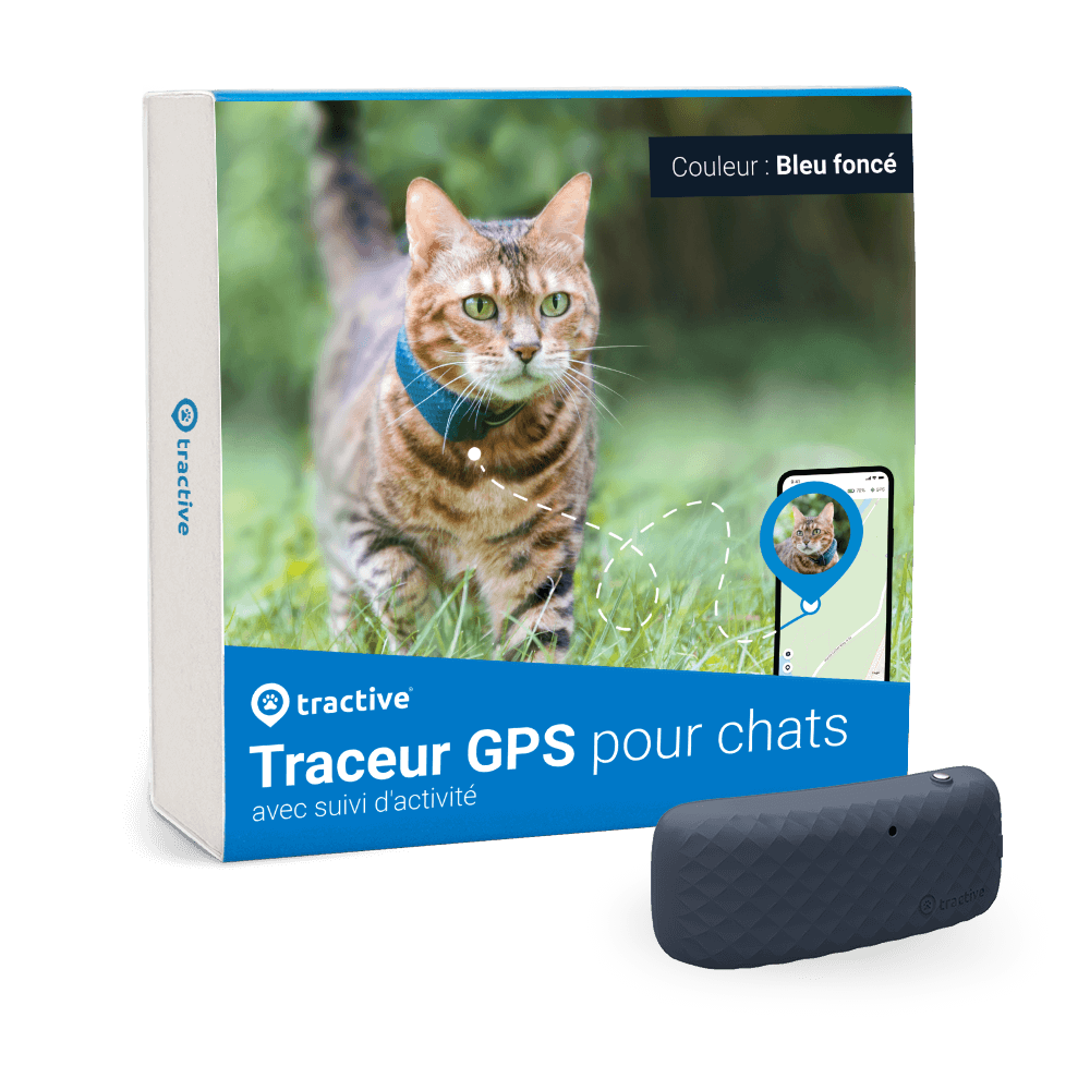 Emballage du traceur Tractive GPS pour chats