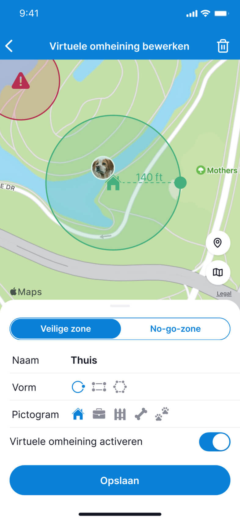Tractive GPS Virtuele Omheining