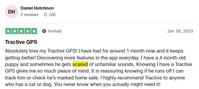 Tractive Trustpilot review