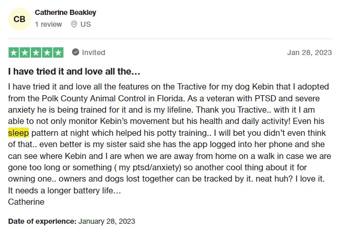 Tractive Trustpilot review