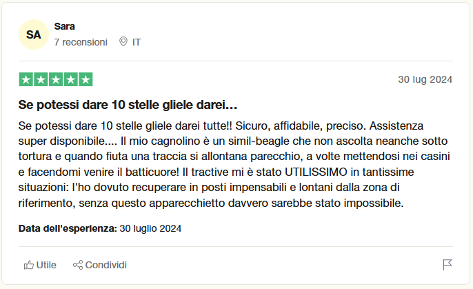 recensione su Trustpilot