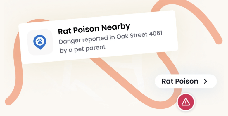 A Danger Report of rat poison from the Tractive mobile app
