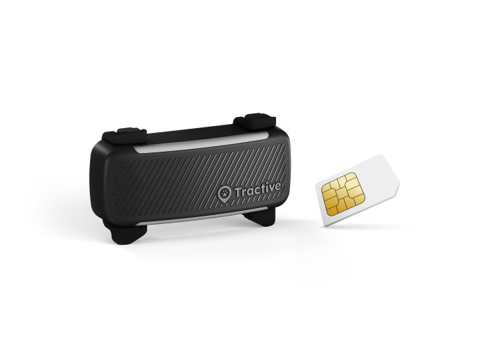 A Tractive DOG 6 GPS tracker for pets and SIM card
