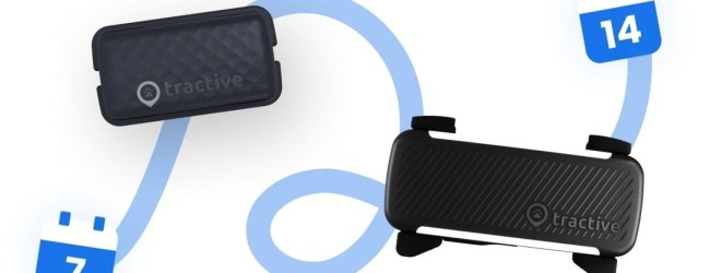 tractive cat and dog pet gps trackers with blue battery life illustration