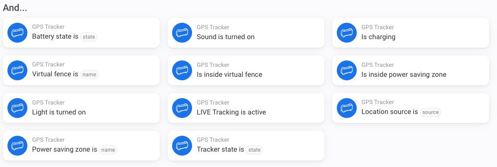 Tractive Pet Tracker Smart Home Device Integration with Homey - example Flow cards