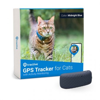 emballage med en Tractive GPS-tracker til katte